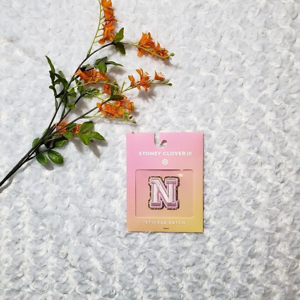 Stoney Clover Lane x Target light pink letter N sticker patch